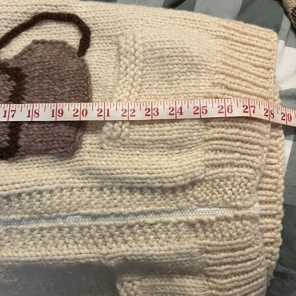 Vintage Cowichan Sweater Mens Trout Fly Fishing Creel Angler Lebowski Wool Zip - Picture 6 of 6